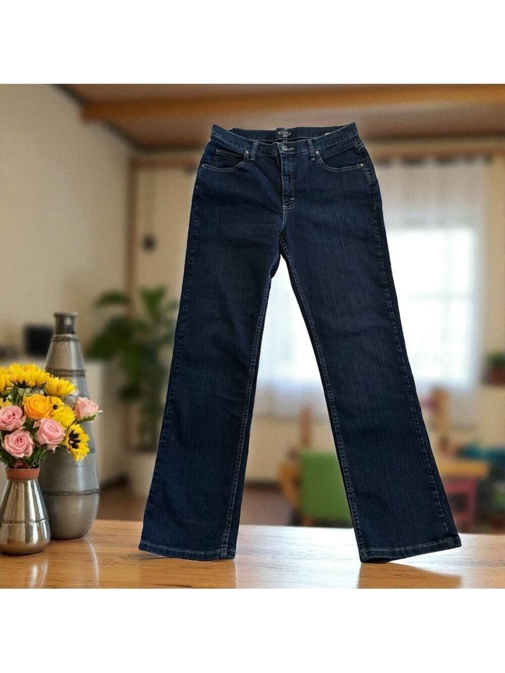 Riders By Lee Denim Jeans Classic Fit Womens 14 BLUE Mid-Rise Bootcut Jeans